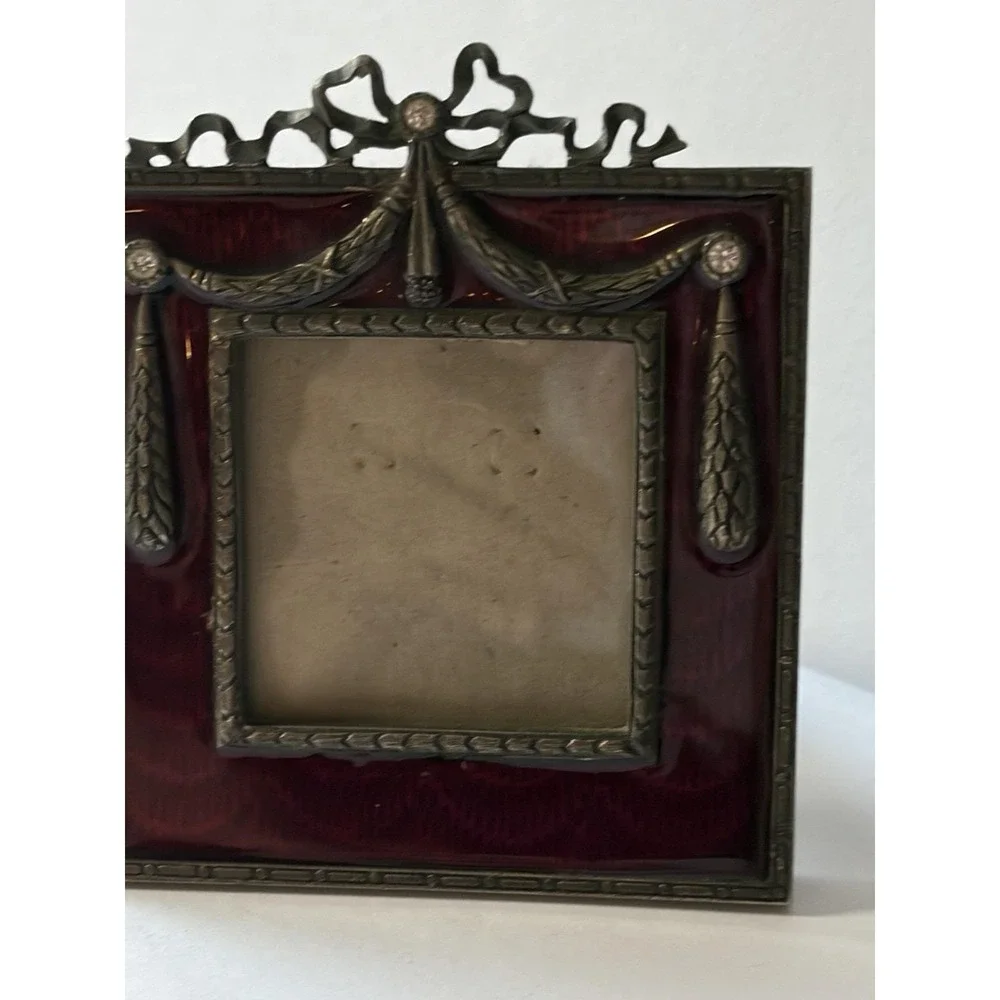Vintage 1989 Terragrafics magenta/fuchsia Enamel‎ Square Small Picture Frame